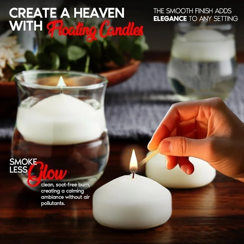 Charisma Premium White Floating Candles - 24 Pack (071)